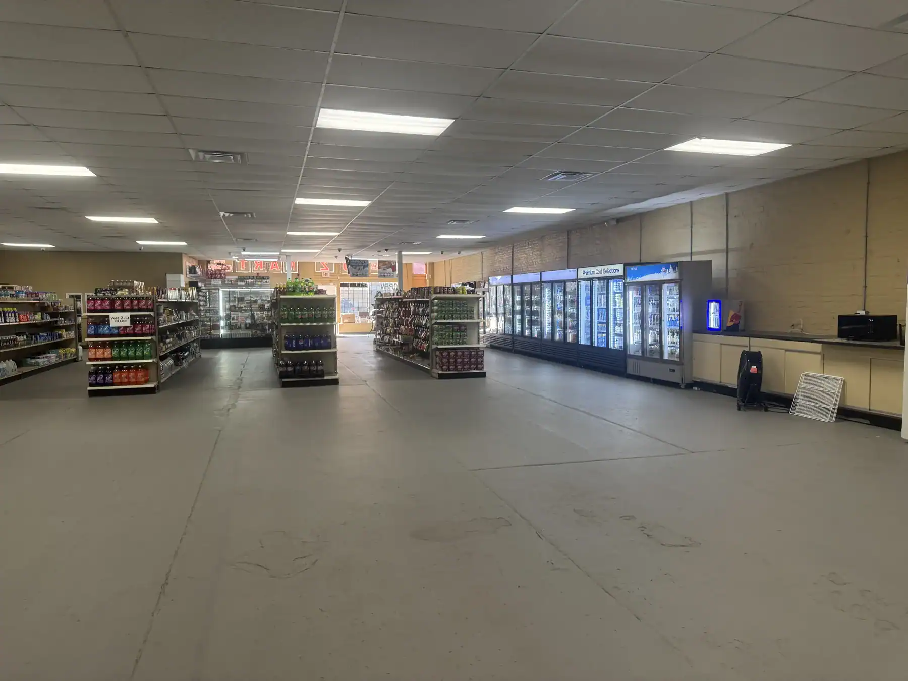 Interior of retail store showcasing Cordura RE fabric products and vending machines, emphasizing durability and versatility for commercial applications.