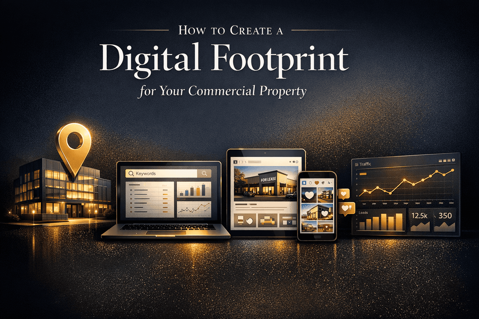Digital footprint creation for commercial property using various devices and analytics tools.